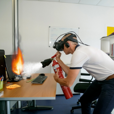 Simulation d'extinction de feu par Agogy